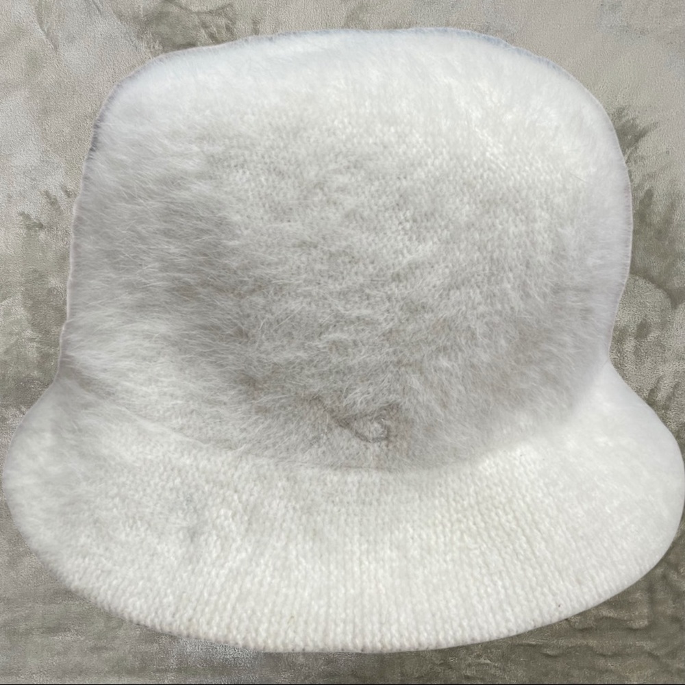 Vintage Betmar New York Angora Blend Off White Fuzzy Bucket Hat Women Y2K